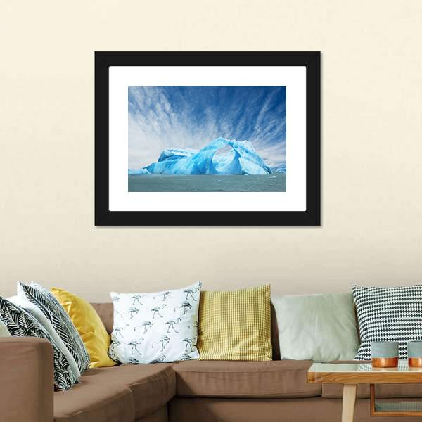 Iceberg Floating In The Water Canvas Wall Art-3 Horizontal-Gallery Wrap-25" x 16"-Tiaracle