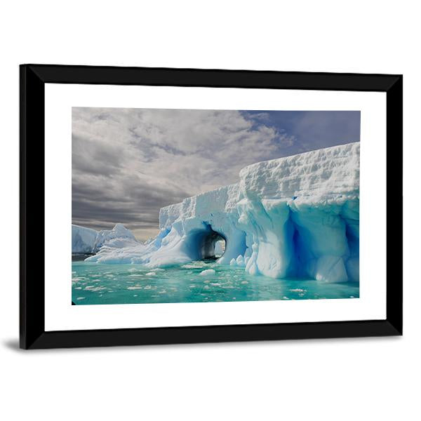 Icebergs In Antarctica Canvas Wall Art-3 Horizontal-Gallery Wrap-25" x 16"-Tiaracle