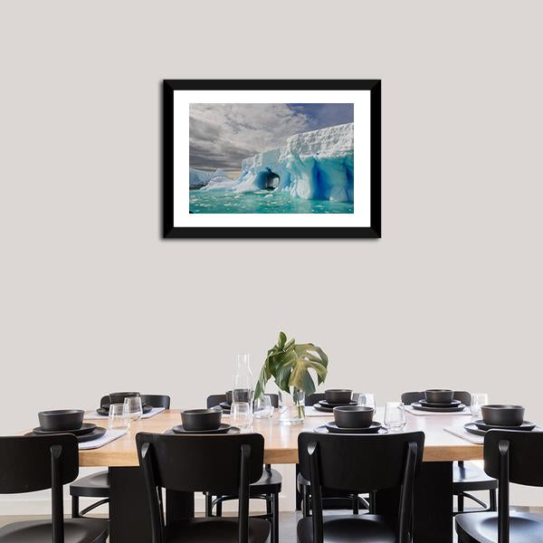 Icebergs In Antarctica Canvas Wall Art-3 Horizontal-Gallery Wrap-25" x 16"-Tiaracle