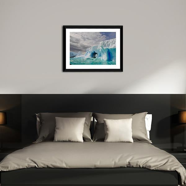 Icebergs In Antarctica Canvas Wall Art-3 Horizontal-Gallery Wrap-25" x 16"-Tiaracle