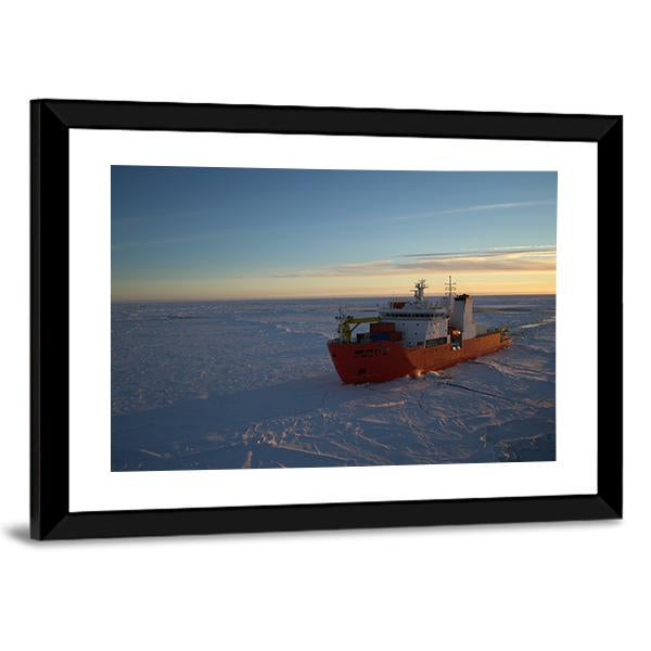 Icebreaker In Antarctic Canvas Wall Art-3 Horizontal-Gallery Wrap-25" x 16"-Tiaracle