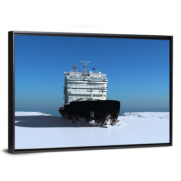 Icebreaker Ship On The Ice Canvas Wall Art-3 Horizontal-Gallery Wrap-25" x 16"-Tiaracle