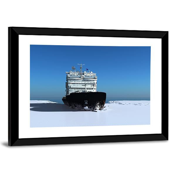 Icebreaker Ship On The Ice Canvas Wall Art-3 Horizontal-Gallery Wrap-25" x 16"-Tiaracle