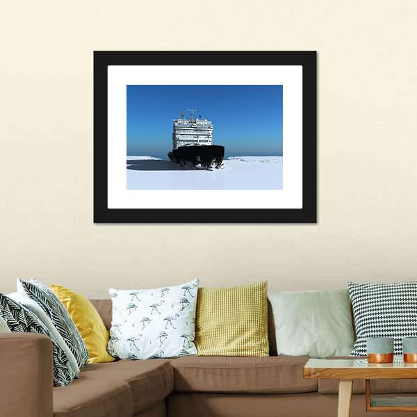 Icebreaker Ship On The Ice Canvas Wall Art-3 Horizontal-Gallery Wrap-25" x 16"-Tiaracle