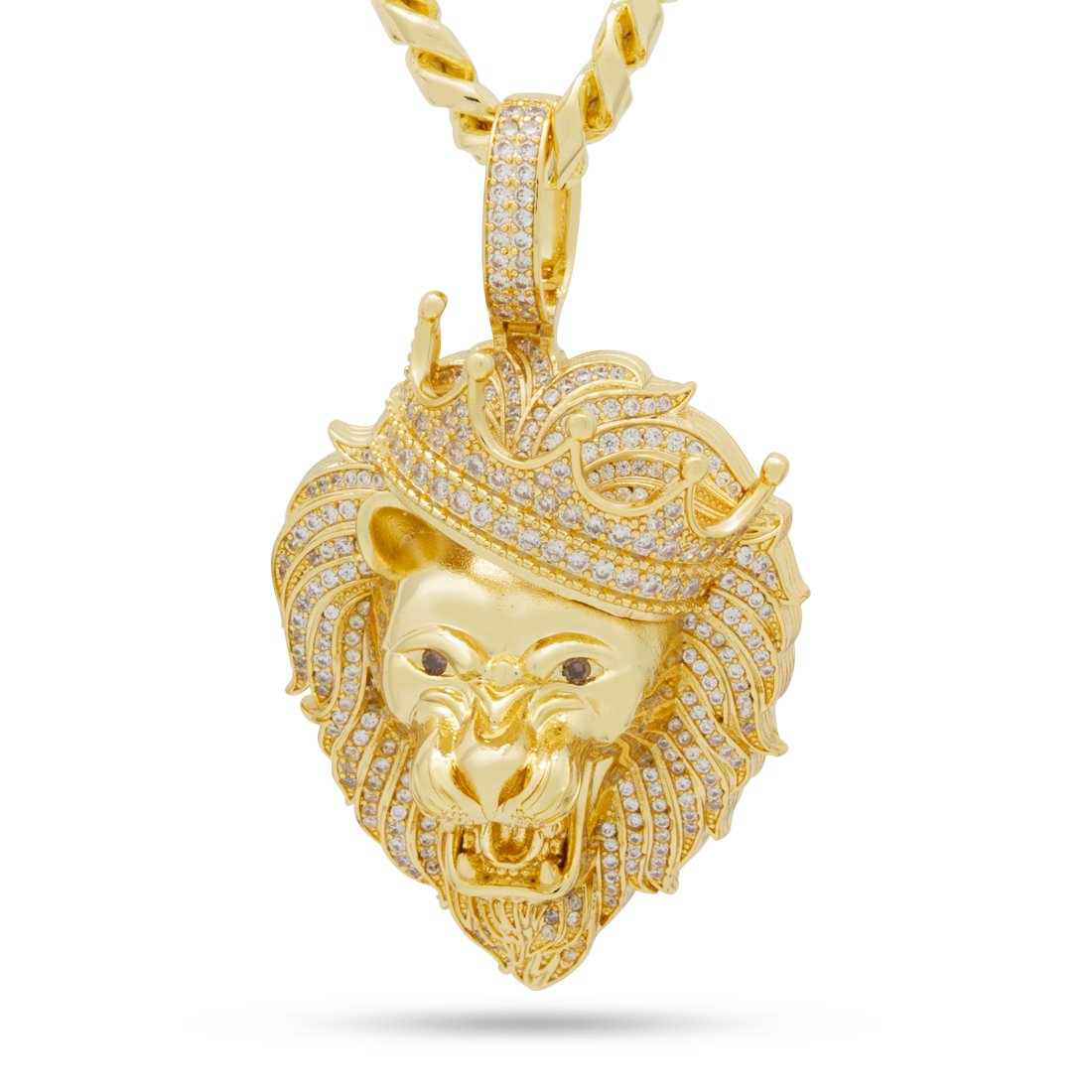 Iced Classic Roaring Lion Necklace