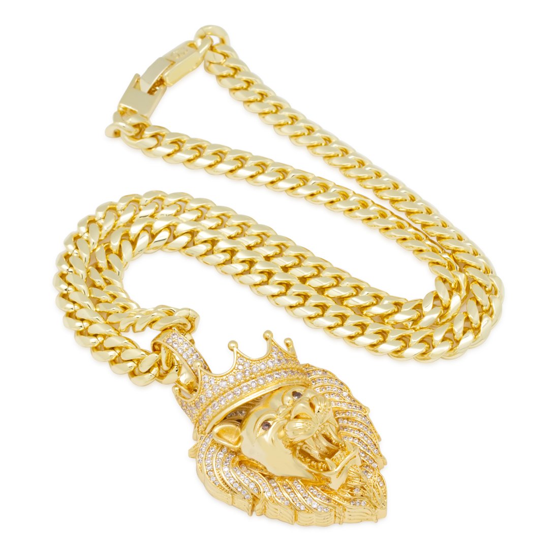 Iced Classic Roaring Lion Necklace