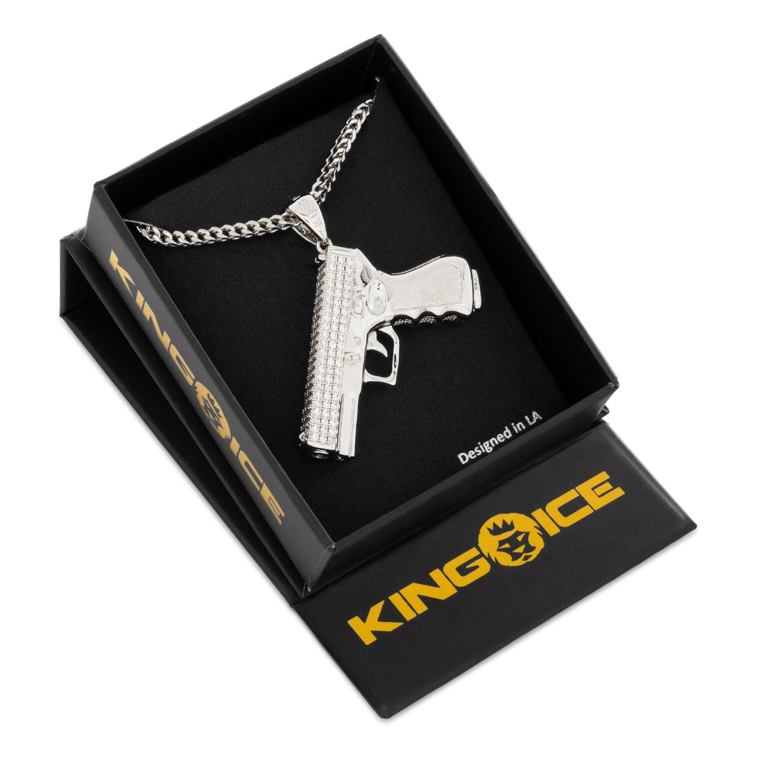 Iced Handgun Necklace