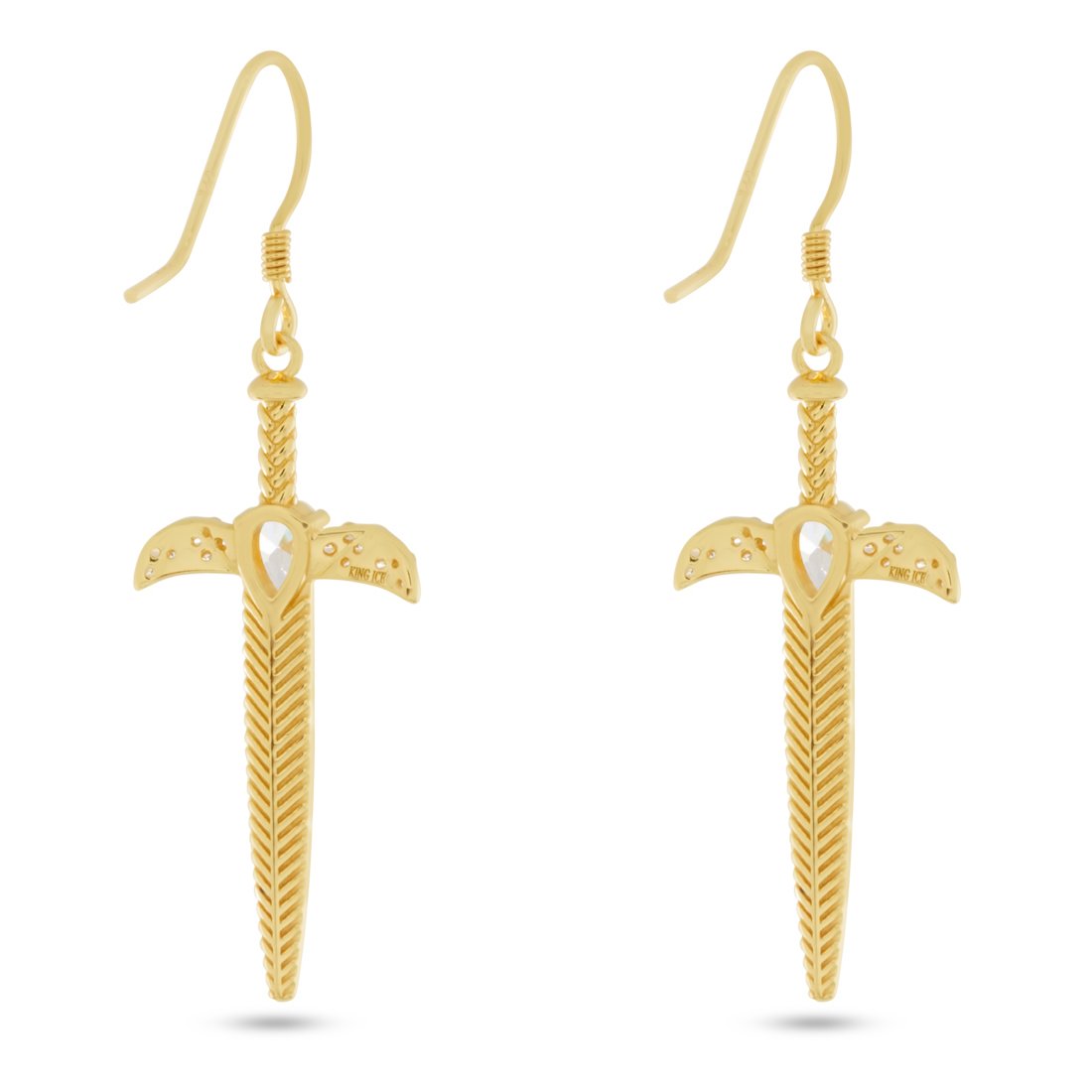 Iced Hanging Dagger Earrings