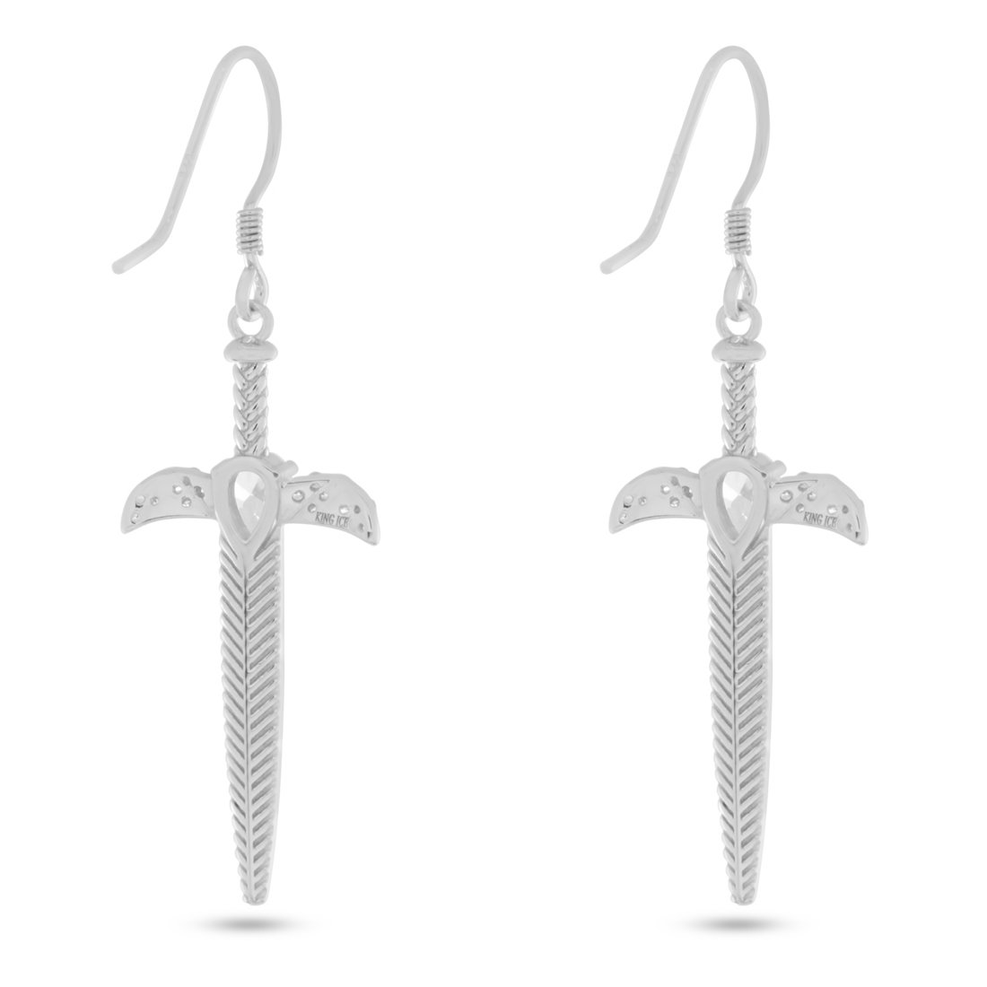 Iced Hanging Dagger Earrings
