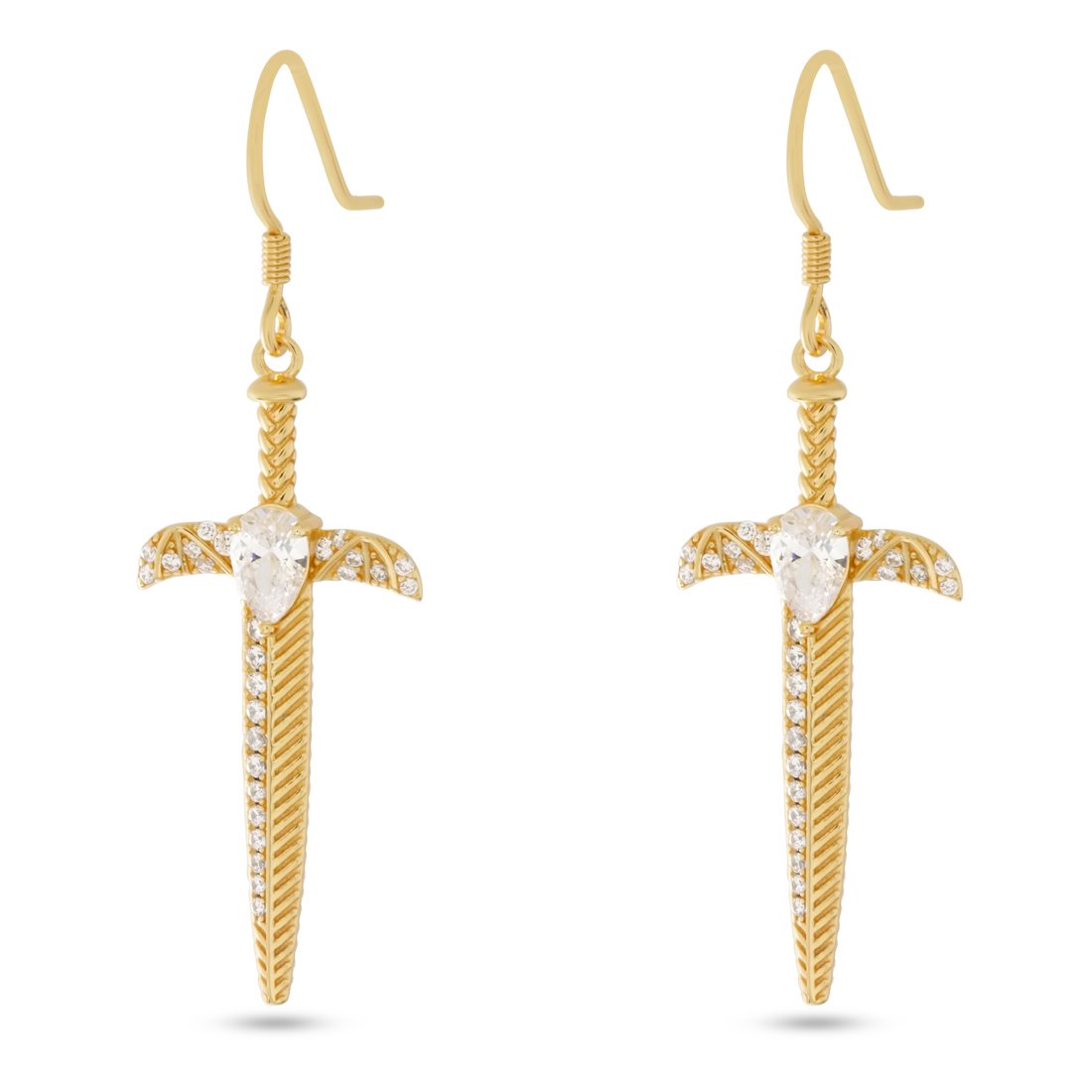 Iced Hanging Dagger Earrings