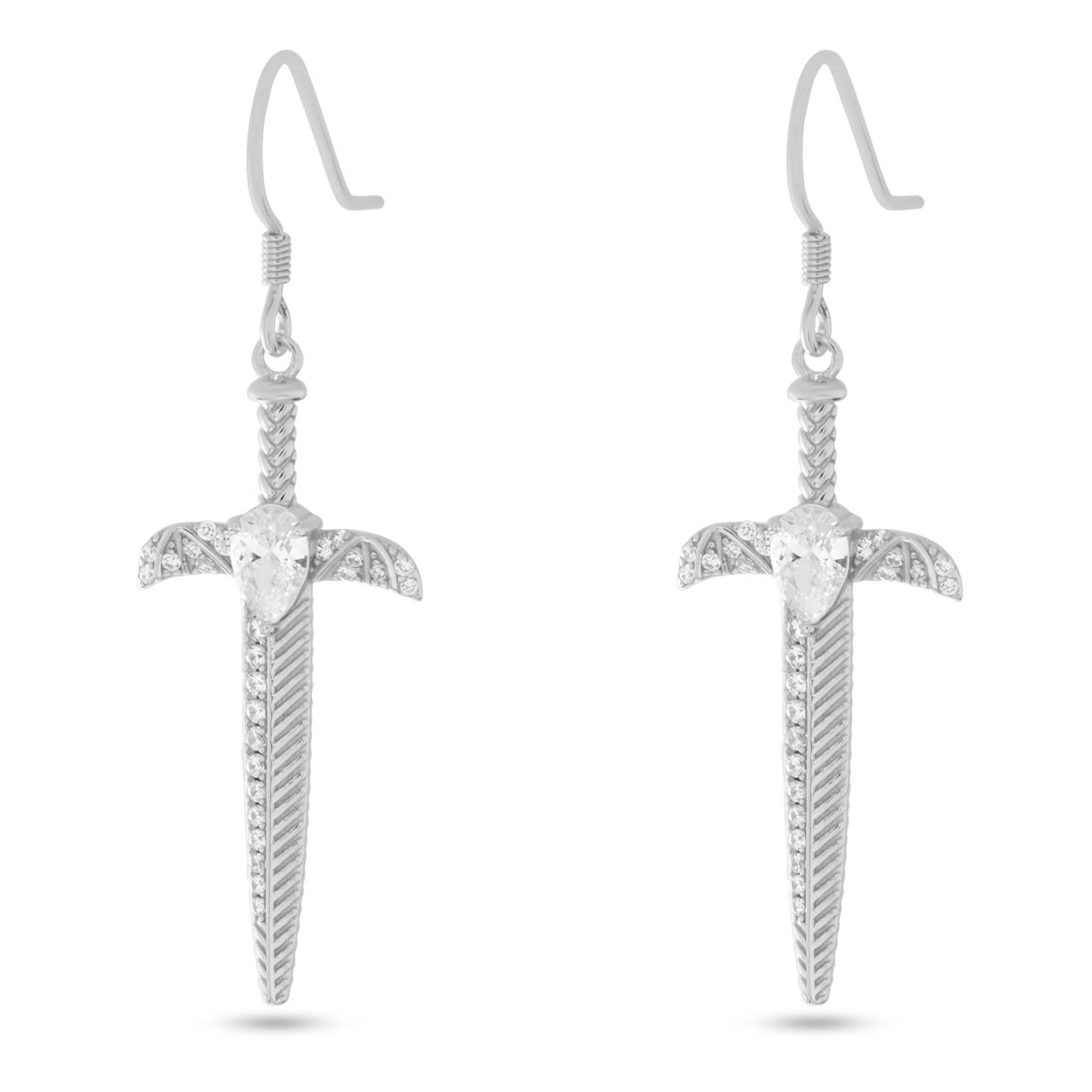 Iced Hanging Dagger Earrings