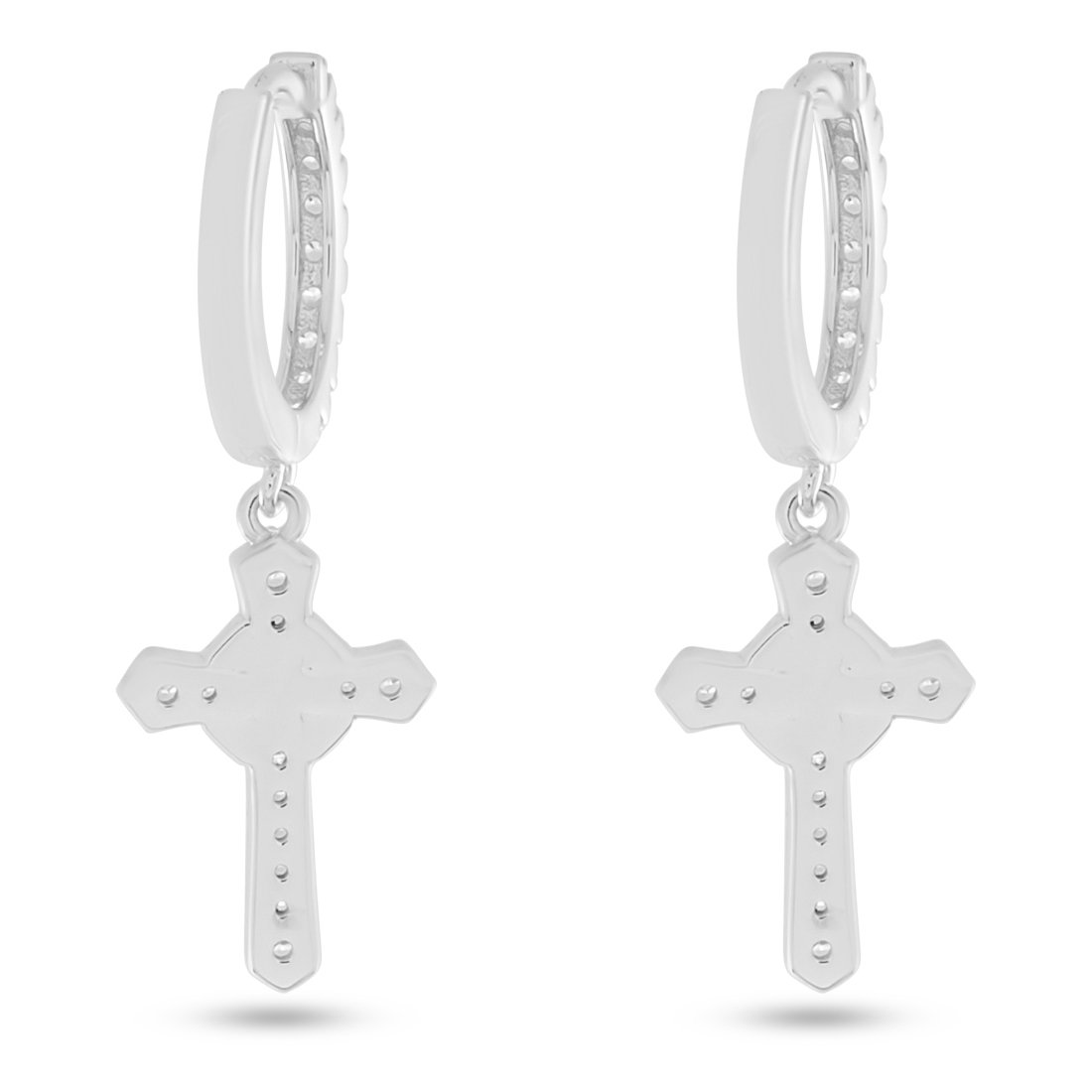 Iced Wrapped Cross Earrings