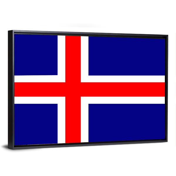 Iceland Flag Canvas Wall Art-3 Horizontal-Gallery Wrap-25" x 16"-Tiaracle