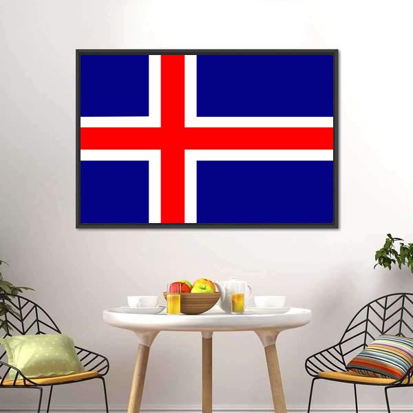 Iceland Flag Canvas Wall Art-3 Horizontal-Gallery Wrap-25" x 16"-Tiaracle
