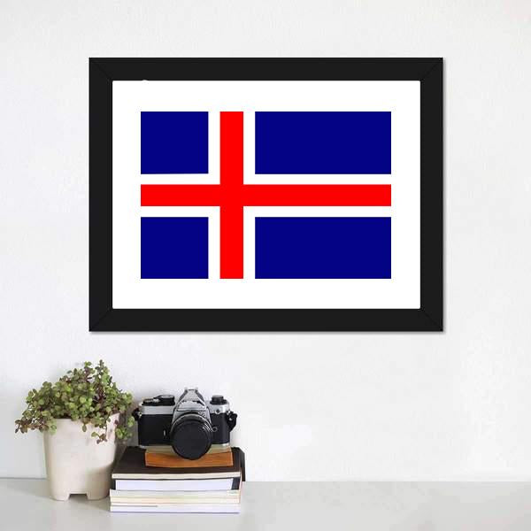 Iceland Flag Canvas Wall Art-1 Piece-Framed Print-20" x 16"-Tiaracle