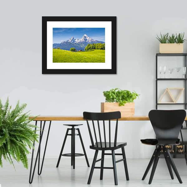 Idyllic Landscape In The Alps Canvas Wall Art-3 Horizontal-Gallery Wrap-25" x 16"-Tiaracle