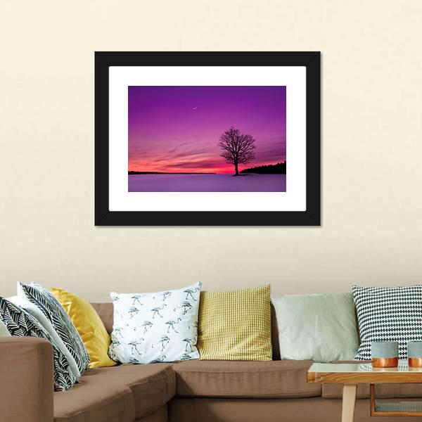 Idyllic Sunset In Field Canvas Wall Art-3 Horizontal-Gallery Wrap-25" x 16"-Tiaracle