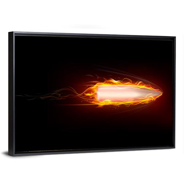 Illustration Of Fiery Bullet Canvas Wall Art-3 Horizontal-Gallery Wrap-25" x 16"-Tiaracle