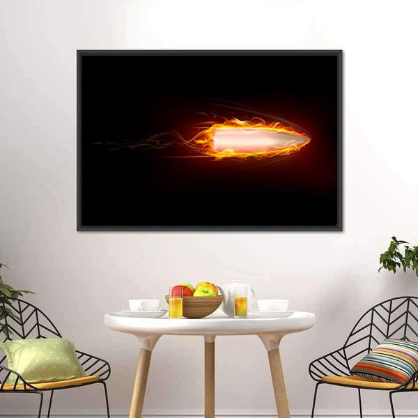 Illustration Of Fiery Bullet Canvas Wall Art-3 Horizontal-Gallery Wrap-25" x 16"-Tiaracle