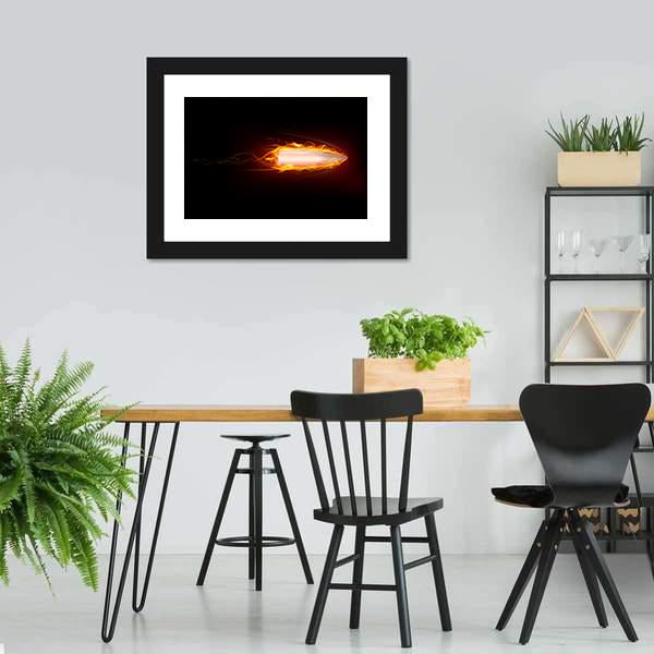 Illustration Of Fiery Bullet Canvas Wall Art-3 Horizontal-Gallery Wrap-25" x 16"-Tiaracle