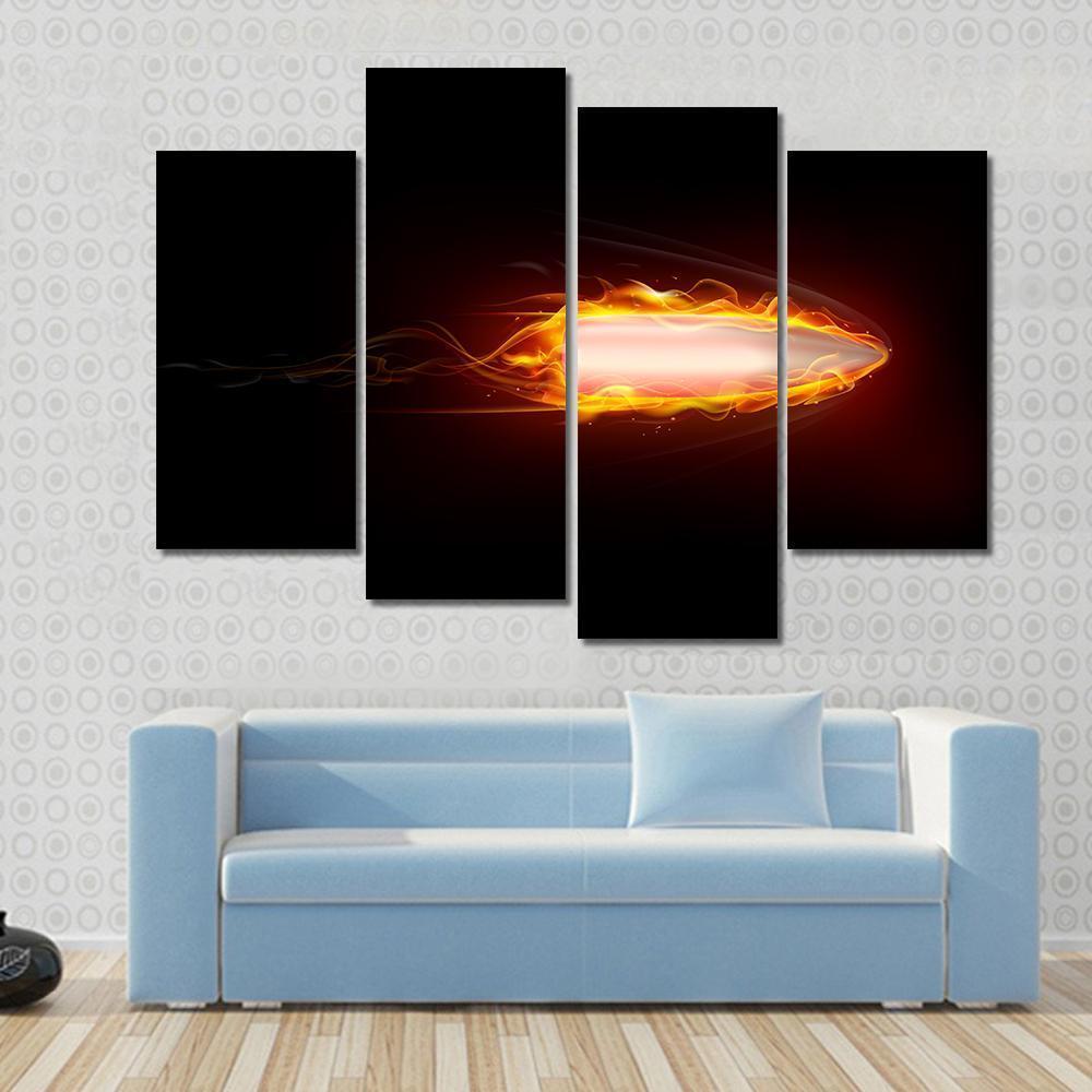 Illustration Of Fiery Bullet Canvas Wall Art-4 Pop-Gallery Wrap-50" x 32"-Tiaracle