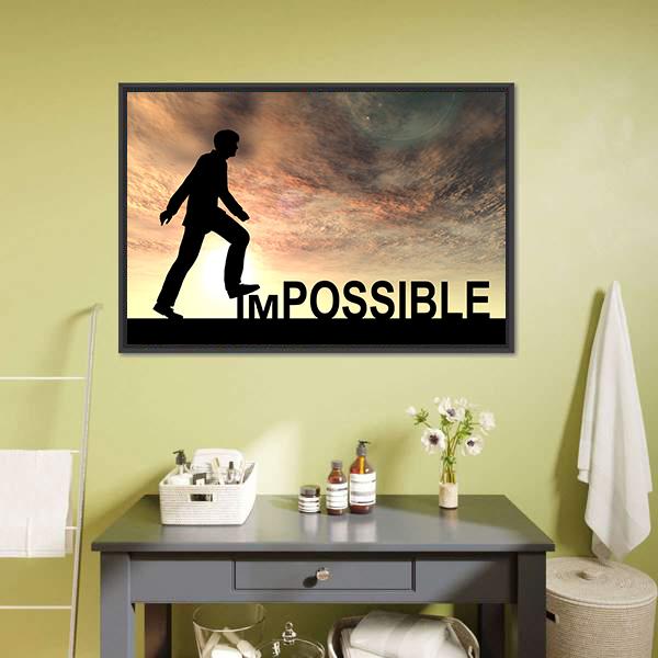 Impossible Text Concept Canvas Wall Art-1 Piece-Floating Frame-24" x 16"-Tiaracle