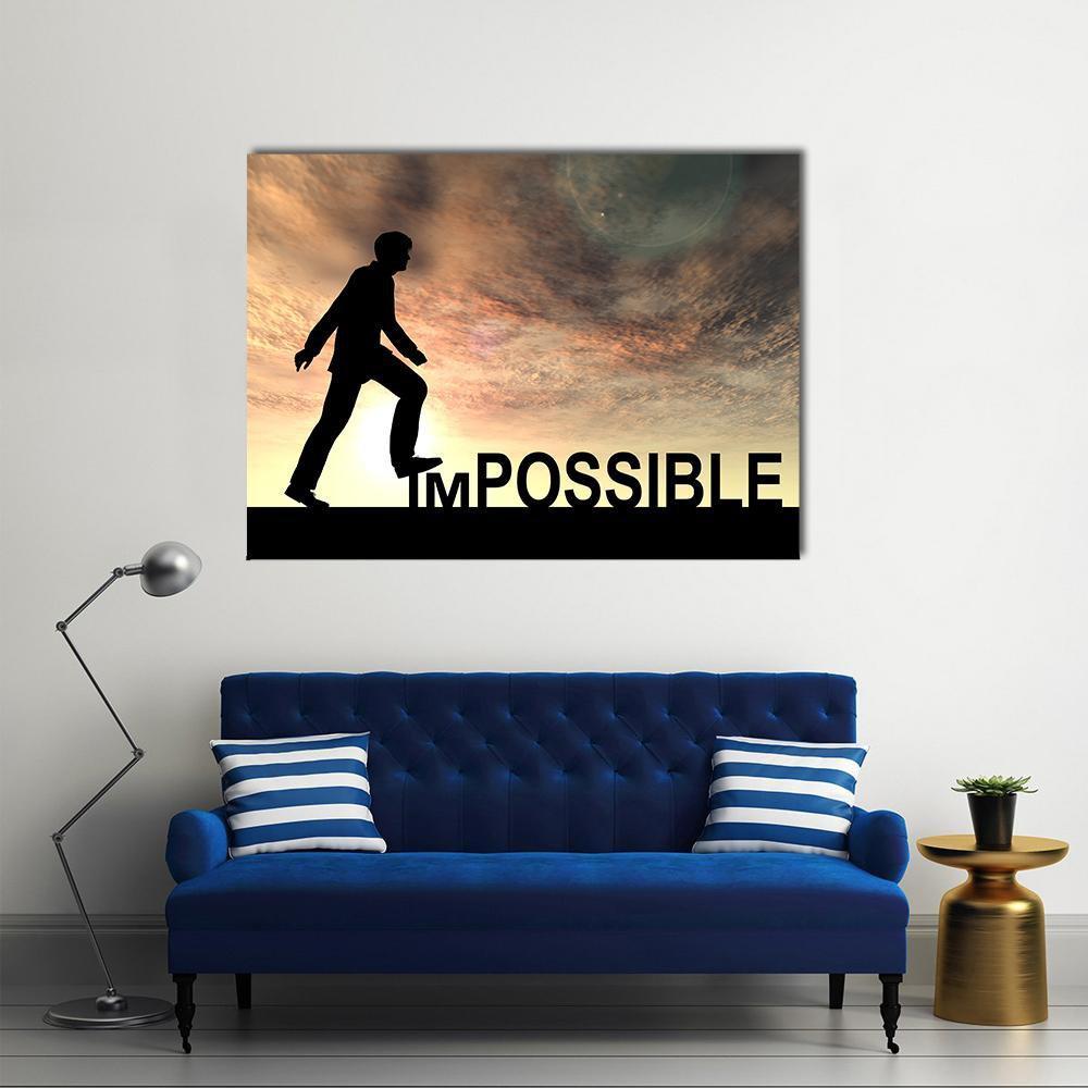 Impossible Text Concept Canvas Wall Art-1 Piece-Gallery Wrap-48" x 32"-Tiaracle