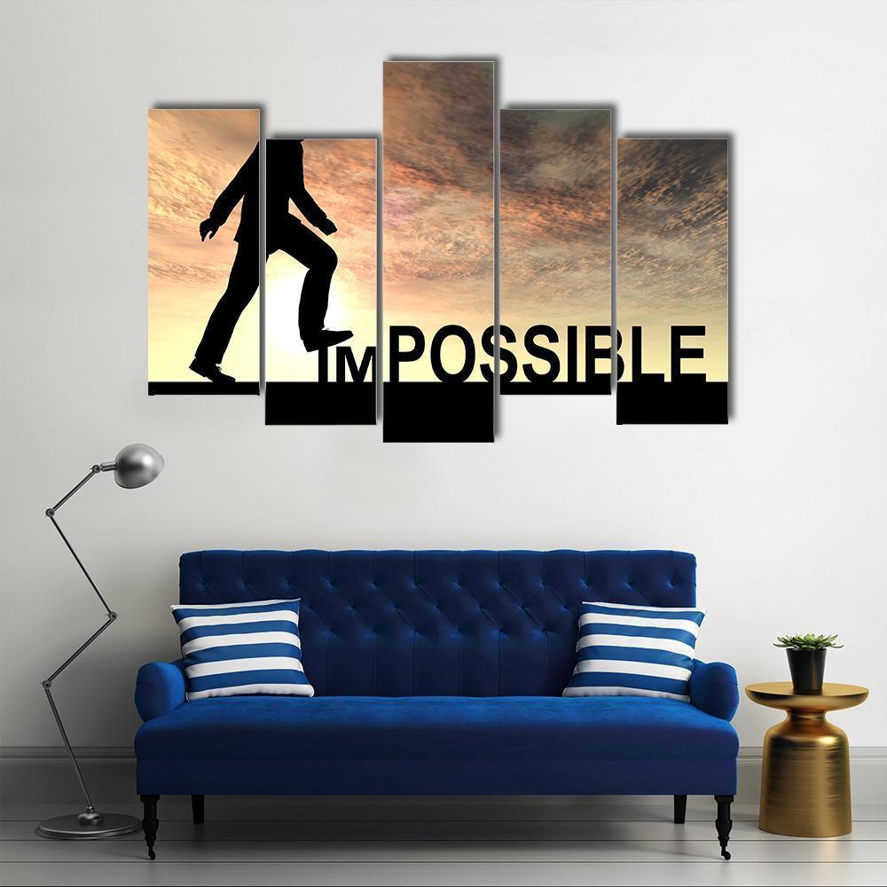 Impossible Text Concept Canvas Wall Art-5 Pop-Gallery Wrap-47" x 32"-Tiaracle
