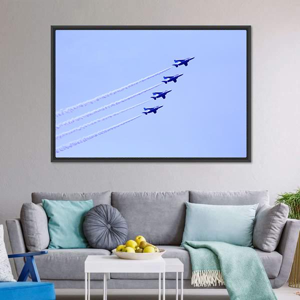 Impulse Formation Flying Canvas Wall Art-3 Horizontal-Gallery Wrap-25" x 16"-Tiaracle