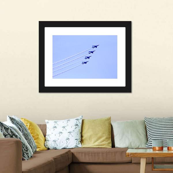 Impulse Formation Flying Canvas Wall Art-3 Horizontal-Gallery Wrap-25" x 16"-Tiaracle