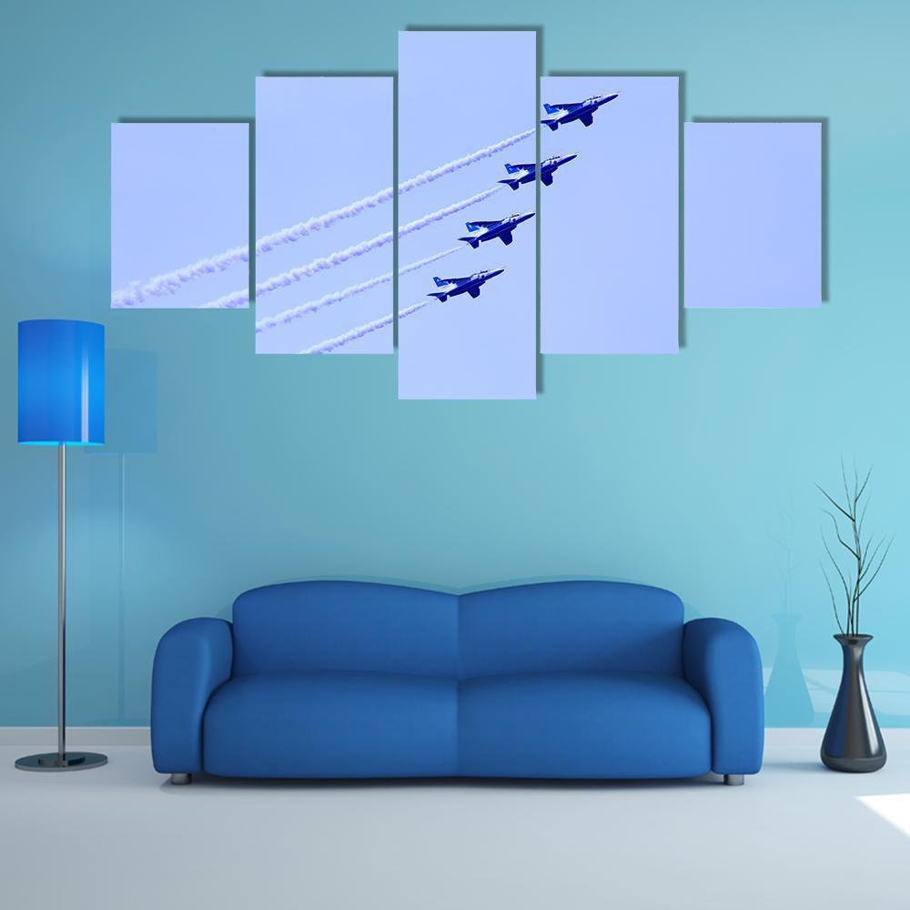Impulse Formation Flying Canvas Wall Art-5 Star-Gallery Wrap-62" x 32"-Tiaracle
