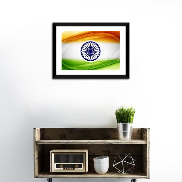 Indian Flag Canvas Wall Art-1 Piece-Framed Print-20" x 16"-Tiaracle