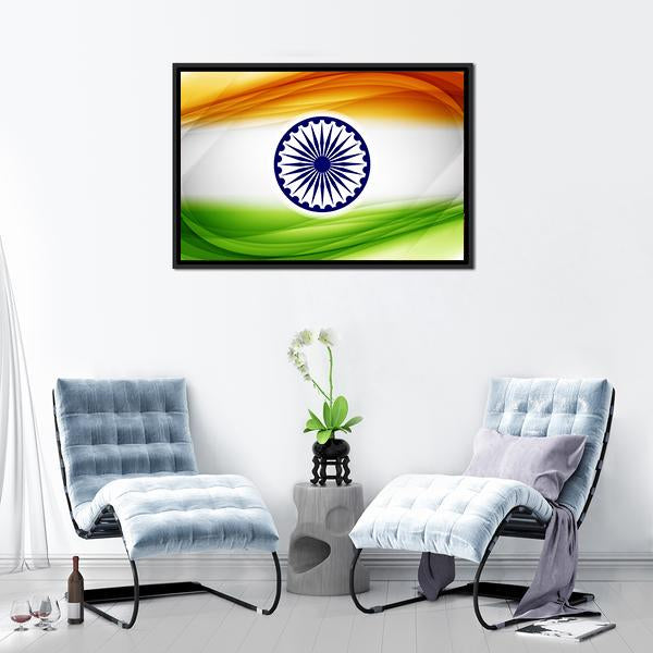 Indian Flag Canvas Wall Art-3 Horizontal-Gallery Wrap-25" x 16"-Tiaracle