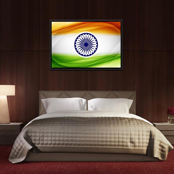 Indian Flag Canvas Wall Art-3 Horizontal-Gallery Wrap-25" x 16"-Tiaracle