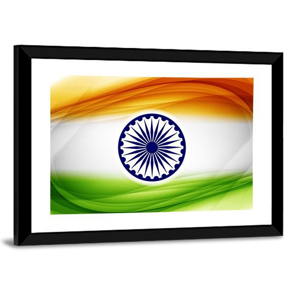 Indian Flag Canvas Wall Art-3 Horizontal-Gallery Wrap-25" x 16"-Tiaracle