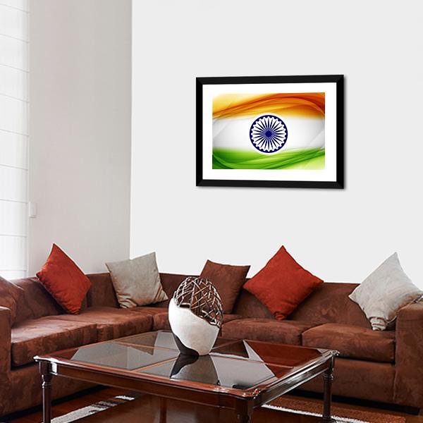 Indian Flag Canvas Wall Art-3 Horizontal-Gallery Wrap-25" x 16"-Tiaracle
