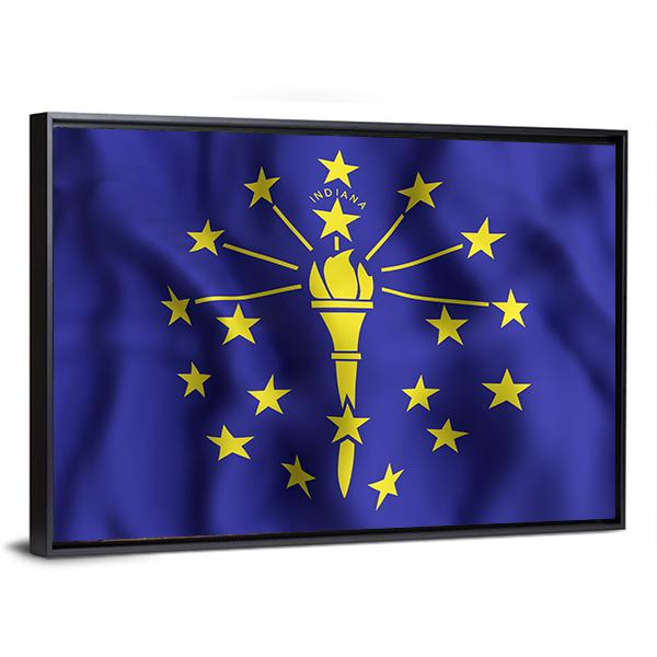 Indiana Flag Canvas Wall Art-3 Horizontal-Gallery Wrap-25" x 16"-Tiaracle