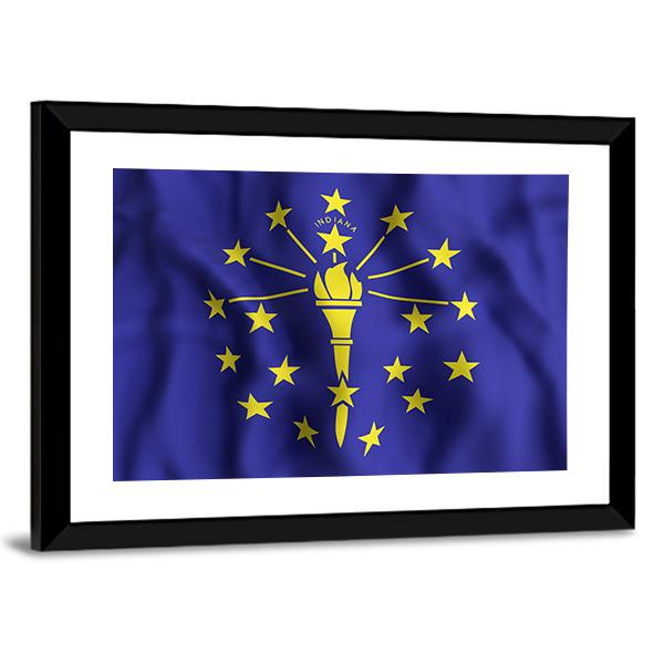 Indiana Flag Canvas Wall Art-3 Horizontal-Gallery Wrap-25" x 16"-Tiaracle