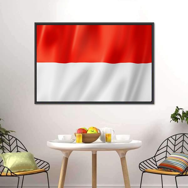 Indonesia Flag Canvas Wall Art-3 Horizontal-Gallery Wrap-25" x 16"-Tiaracle