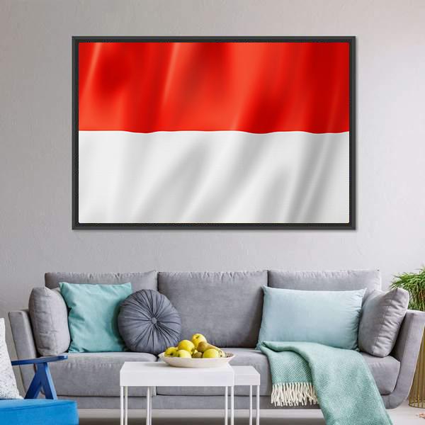 Indonesia Flag Canvas Wall Art-3 Horizontal-Gallery Wrap-25" x 16"-Tiaracle