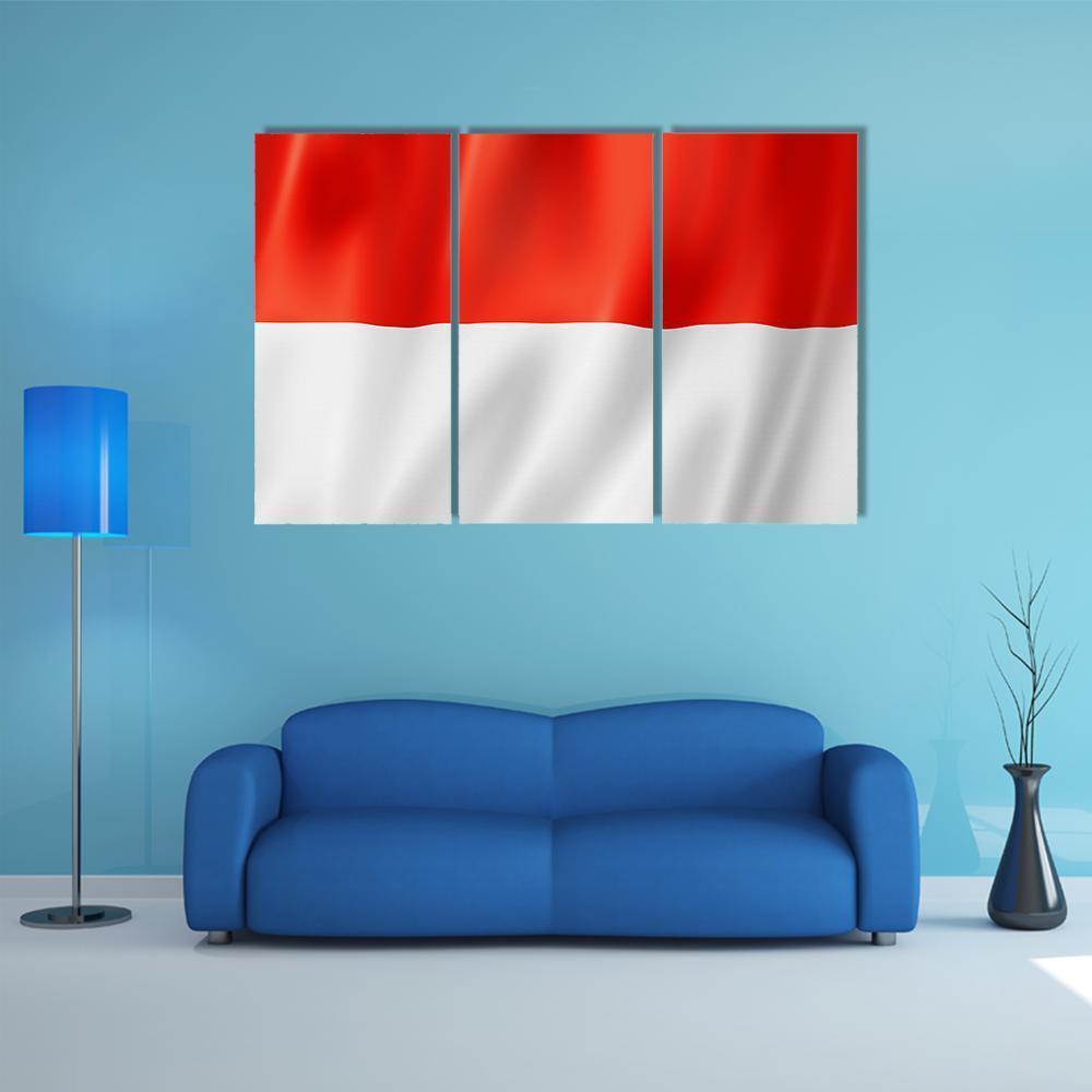 Indonesia Flag Canvas Wall Art-3 Horizontal-Gallery Wrap-37" x 24"-Tiaracle