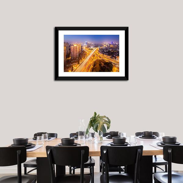 Intersection Of Two Viaducts Shanghai Canvas Wall Art-3 Horizontal-Gallery Wrap-25" x 16"-Tiaracle