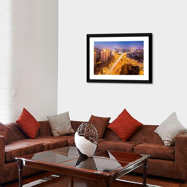 Intersection Of Two Viaducts Shanghai Canvas Wall Art-3 Horizontal-Gallery Wrap-25" x 16"-Tiaracle