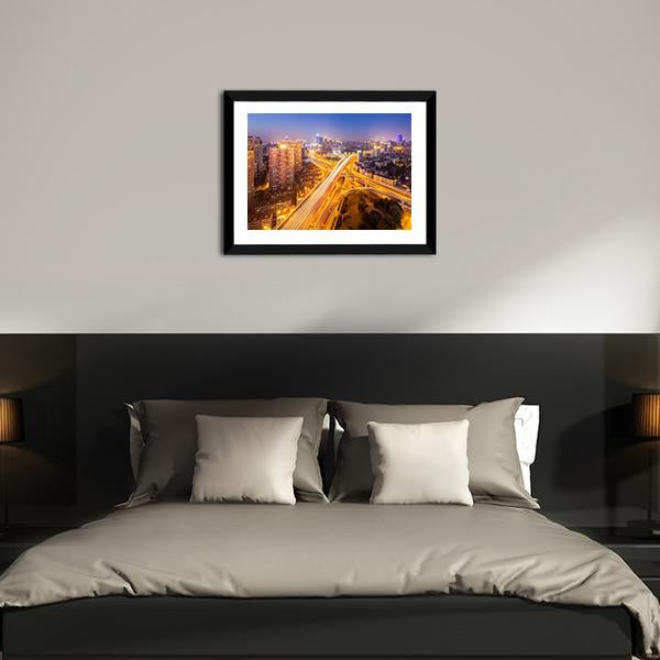 Intersection Of Two Viaducts Shanghai Canvas Wall Art-3 Horizontal-Gallery Wrap-25" x 16"-Tiaracle