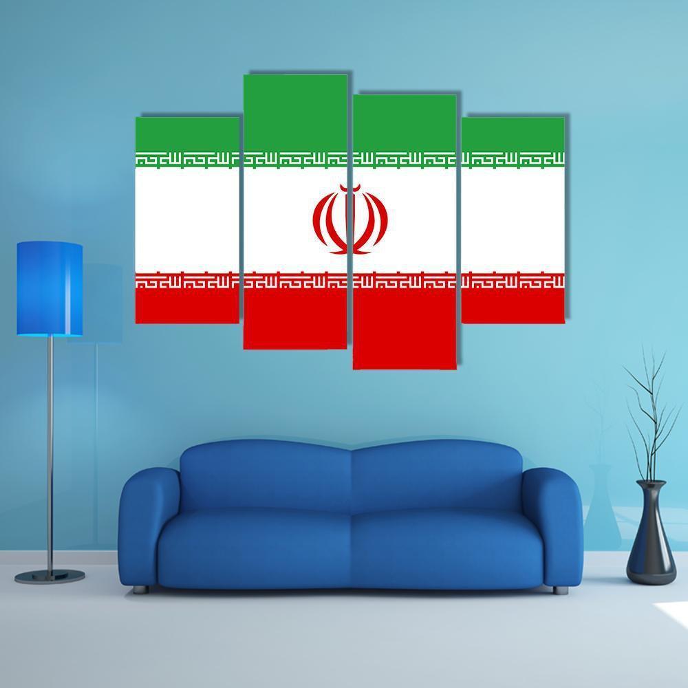 Iran Flag Canvas Wall Art-4 Pop-Gallery Wrap-50" x 32"-Tiaracle