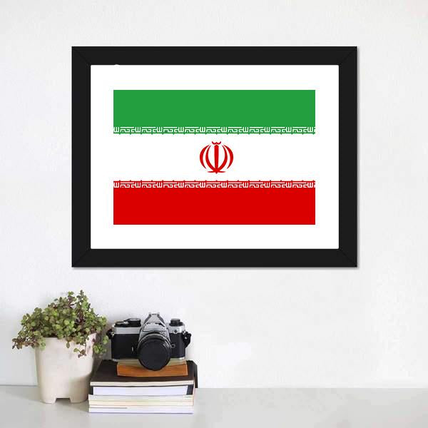 Iran Flag Canvas Wall Art-1 Piece-Framed Print-20" x 16"-Tiaracle