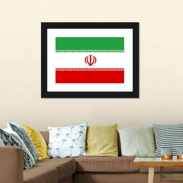Iran Flag Canvas Wall Art-3 Horizontal-Gallery Wrap-25" x 16"-Tiaracle
