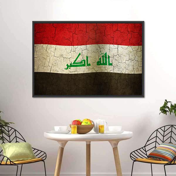 Iraq Flag Canvas Wall Art-3 Horizontal-Gallery Wrap-25" x 16"-Tiaracle