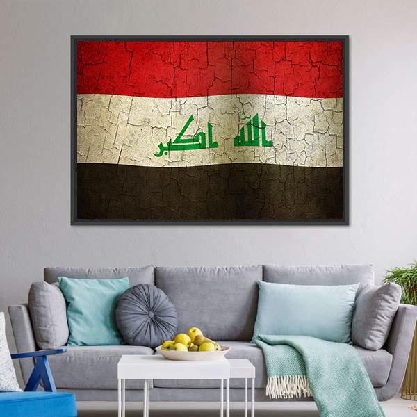 Iraq Flag Canvas Wall Art-3 Horizontal-Gallery Wrap-25" x 16"-Tiaracle