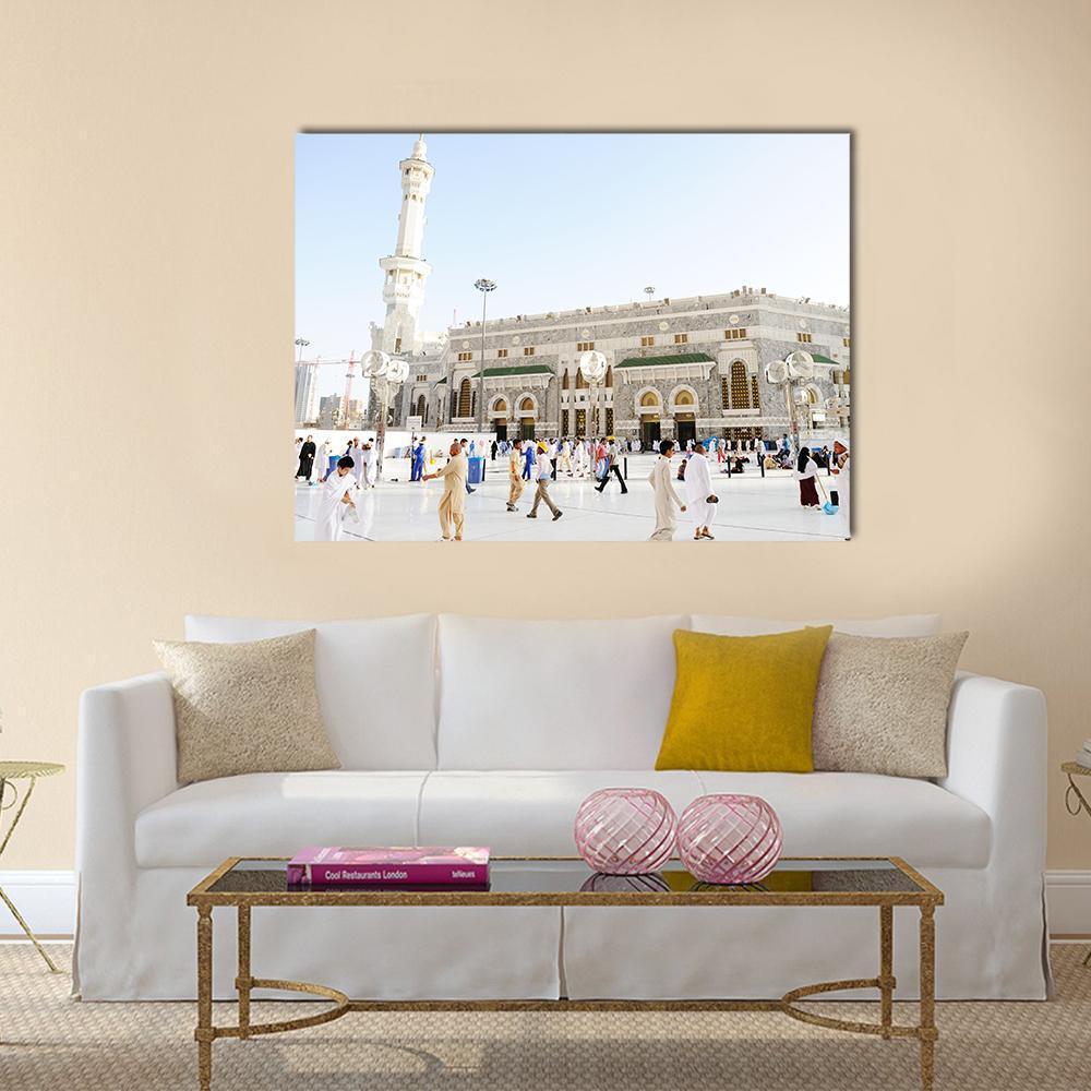 Islamic Holy Place Mecca Canvas Wall Art-1 Piece-Gallery Wrap-48" x 32"-Tiaracle